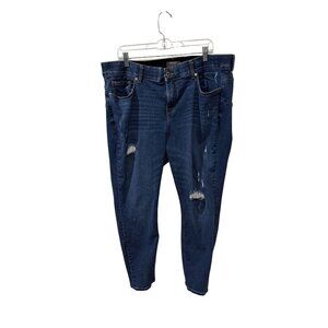 Torrid Womens Bombshell Skinny Distressed Premium Stretch Jeans Size 22S Dark Wa